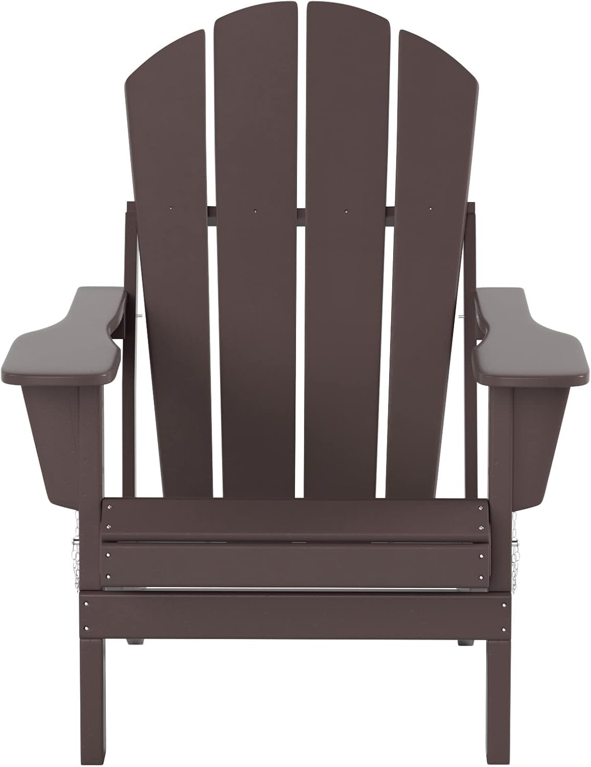 WO Home Furniture Adirondack Chair Table Set of 2 PCS Outdoor Folding Chair W Side Table Weather/Uv Resistant for Lawn, Garden, Bon Fire, Balcony (Dark Brown)