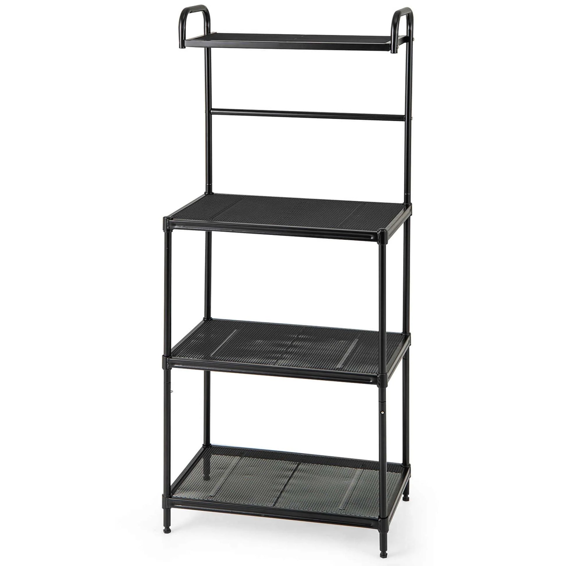 4-Tier Baker'S Rack Microwave Oven Rack Shelves Kitchen Storage Organizer Black