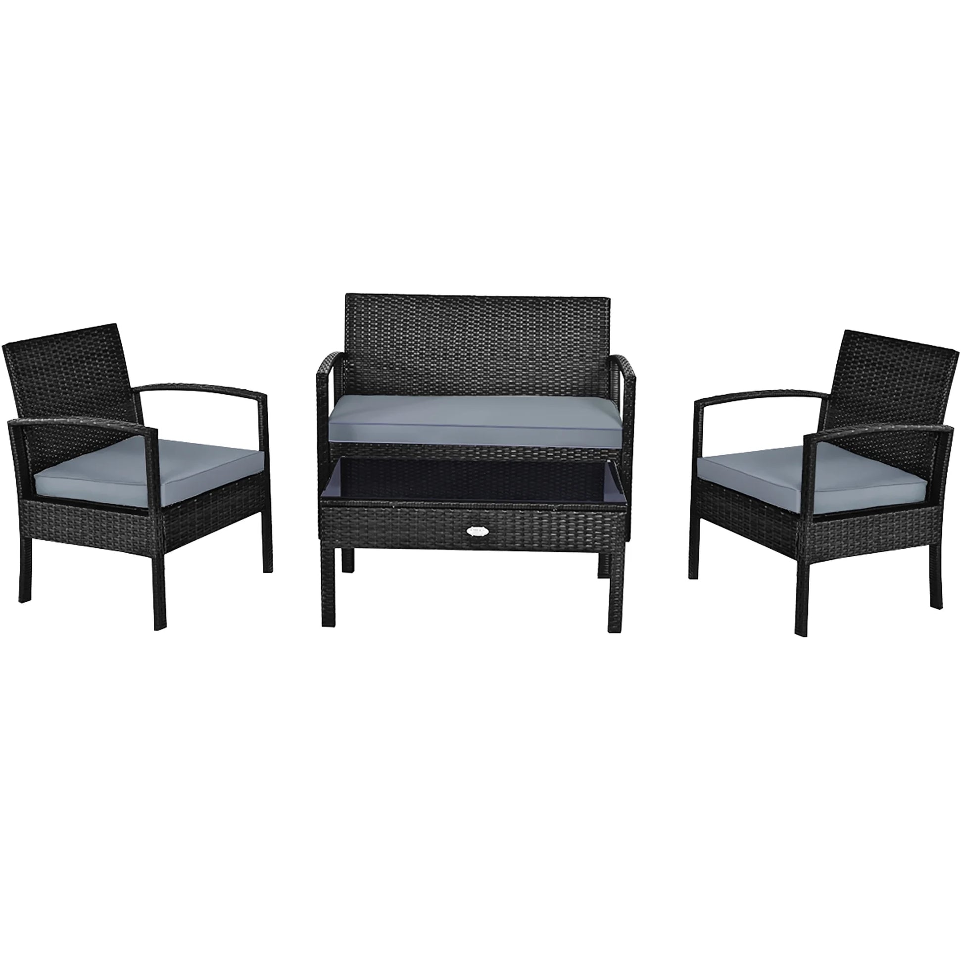 HW63756 4PCS Patio Rattan Furniture Set Garden Deck