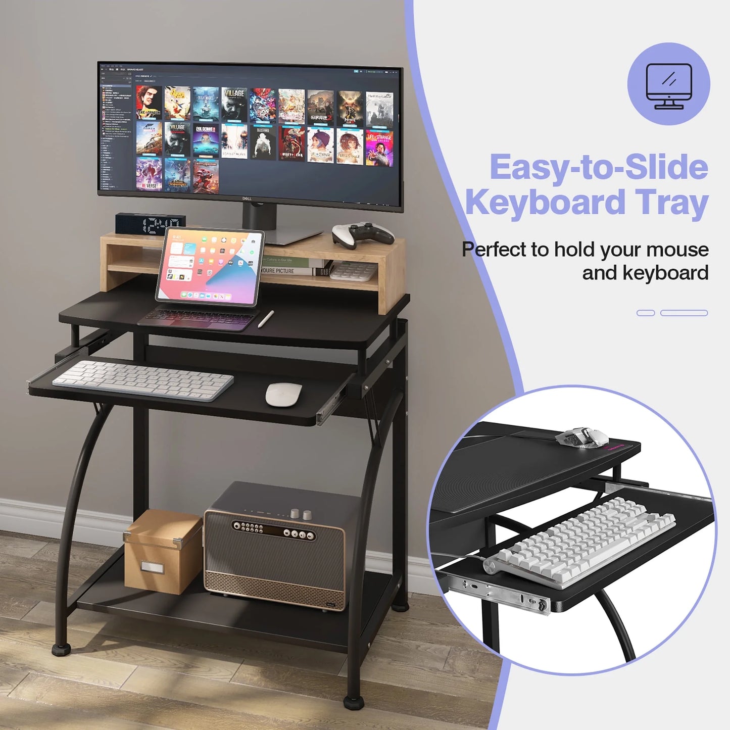 Computer Desk PC Laptop Writing Table Workstation Home Office Study Furniture