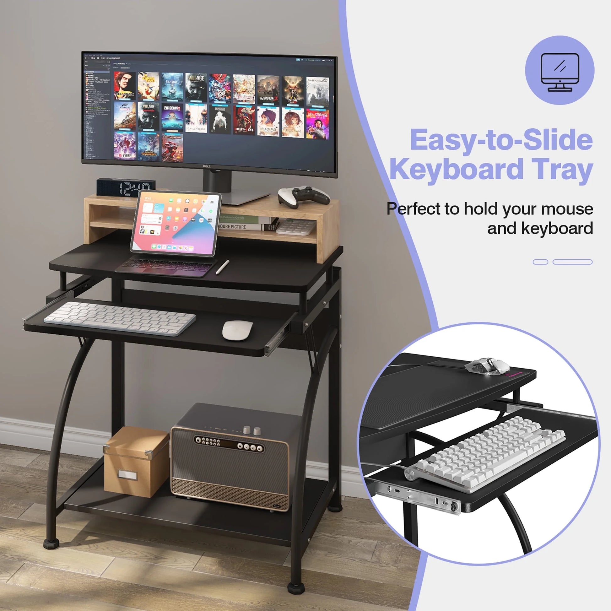 Computer Desk PC Laptop Writing Table Workstation Home Office Study Furniture