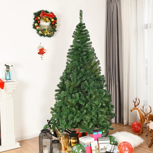 CM19723 7Ft Artificial PVC Christmas Tree W/Stand Holiday Season Indoor & Outdoor, Green