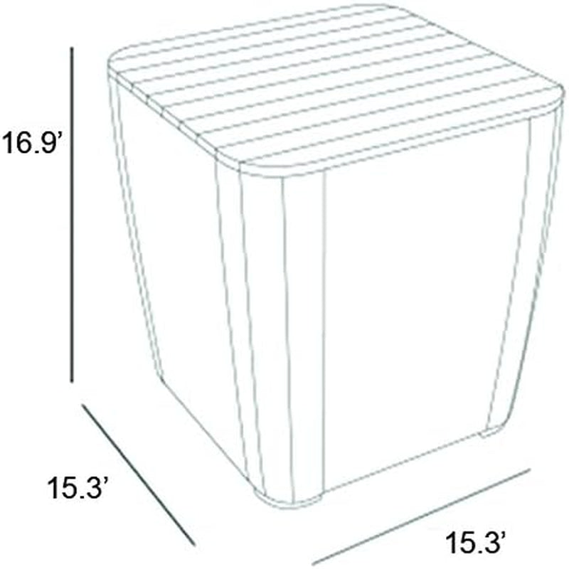 Resin Luzon Outdoor Table with Extra Hidden 10 Gallon Storage for Cushions and Patio Decor, Matte Graphite