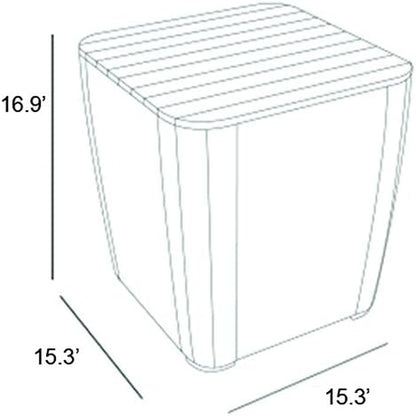 Resin Luzon Outdoor Table with Extra Hidden 10 Gallon Storage for Cushions and Patio Decor, Matte Graphite