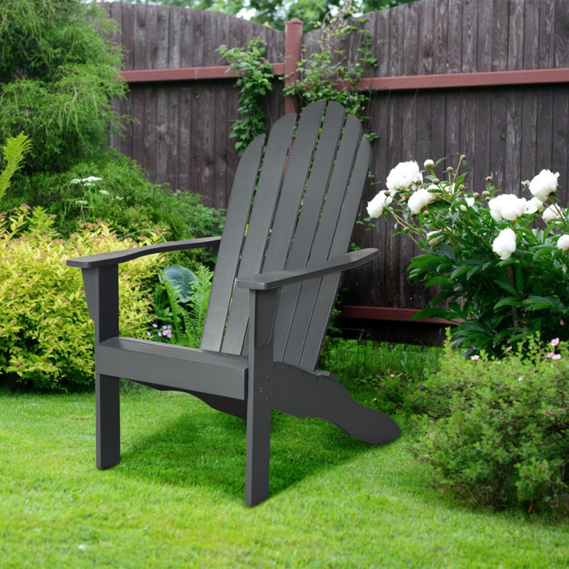 Acacia Wood Outdoor Adirondack Chair with Ergonomic Design