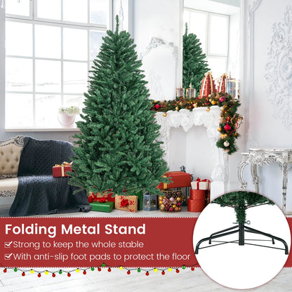 6Ft Hinged Artificial Christmas Tree Unlit Douglas Full Fir Tree W/ 1355 Tips