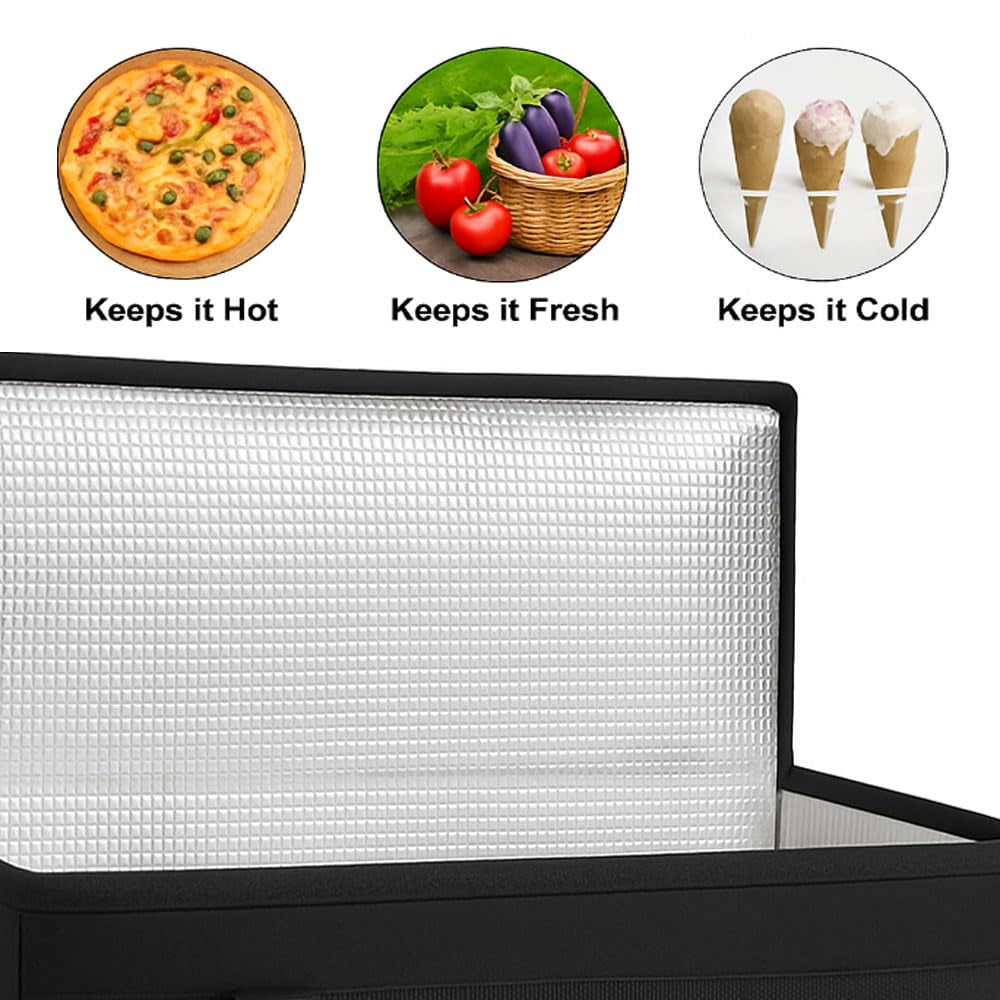 Catering Bag for Doordash 22X14X13 Hot Boxes Insulated Food Delivery Bag with Cup Holders/Drink Carriers Premium XXL, Great for Beverages, Grocery, Pizza, Commercial Quality Hot and Cold