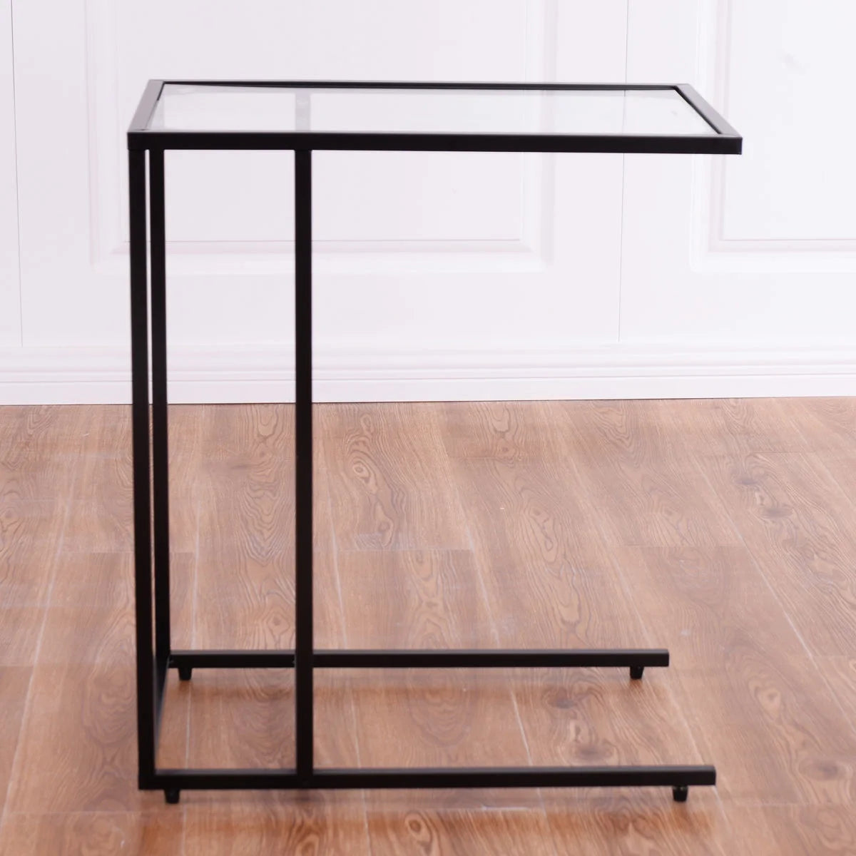 Coffee Tray Side Sofa End Table Ottoman Couch Stand TV Lap Snack W/Glass Top New