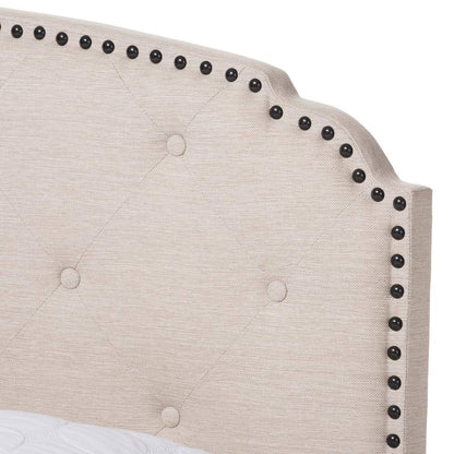 Lexi Beige Fabric Upholstered Full Bed