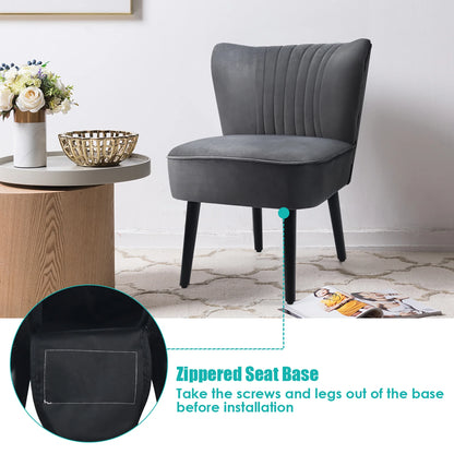 Set of 2 Armless Accent Chair Upholstered Leisure Chair Single Sofa Turquoise\Stone Grey\ Dark Grey