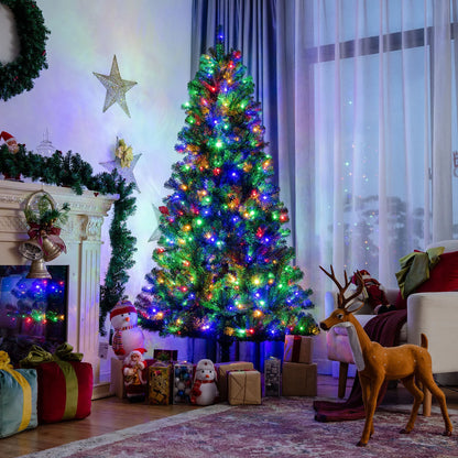7Ft Pre-Lit Hinged Christmas Tree W/ Remote Control & 9 Lighting Modes