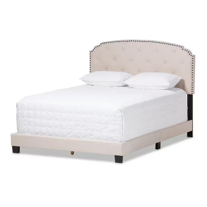 Lexi Beige Fabric Upholstered Full Bed
