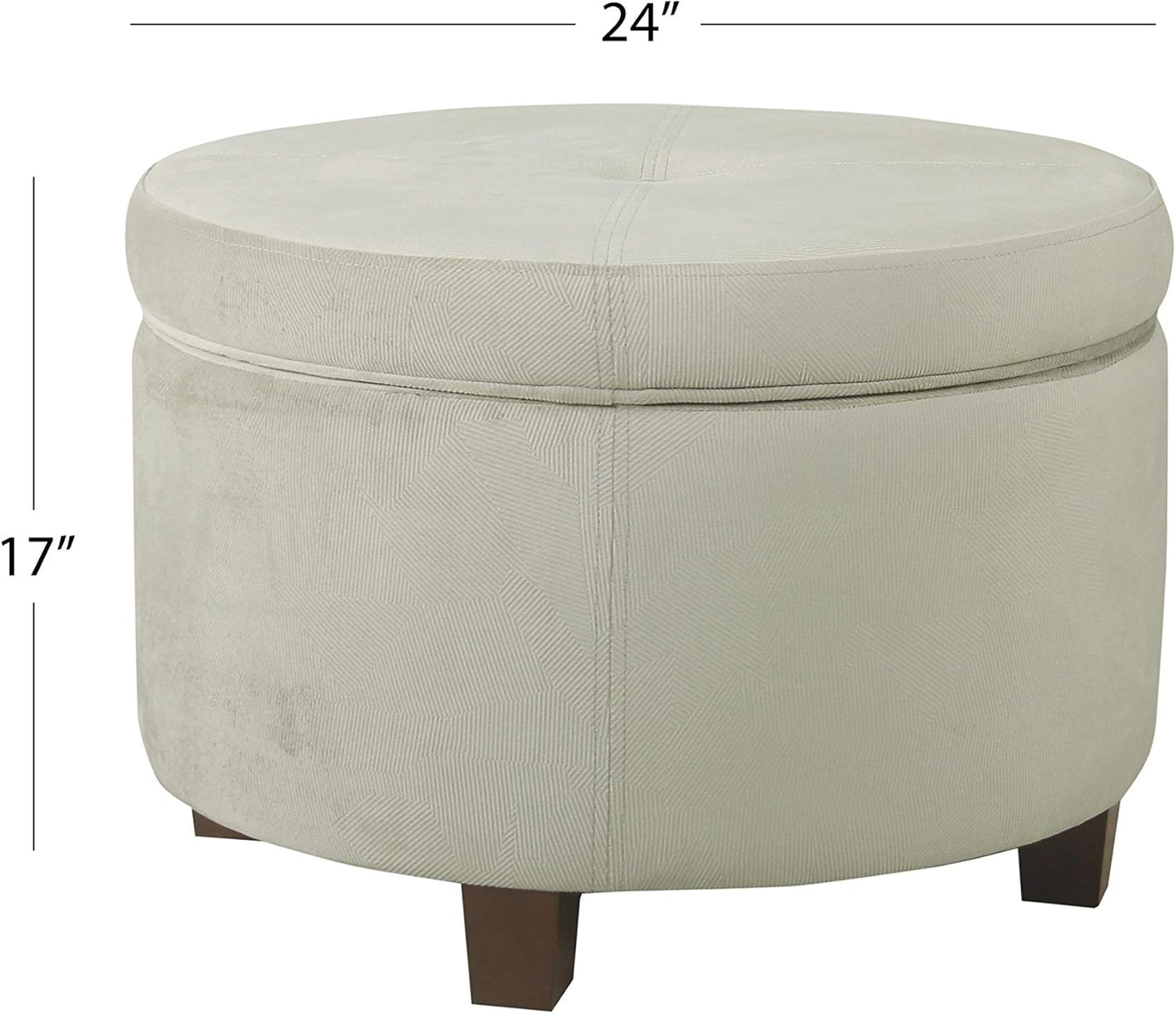 Large Velvet Storage Ottoman - Textured Gray