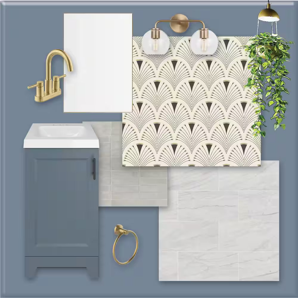 Brindle 24.5 In. W X 16.25 In. D X 33.8 In. H Single Sink Bath Vanity in Steel Blue with White Cultured Marble Top