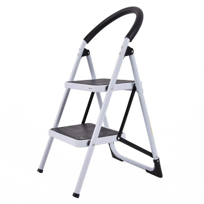 2 Step Ladder Folding Stool Heavy Duty 330Lbs Capacity Industrial Lightweight