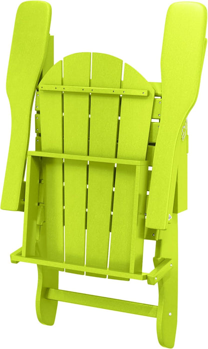 Westin Outdoors Laguna WO Home Furniture Adirondack Chair 2 PCS Set Outdoor Folding Patio Chair for Bon Fire Pit Garden Lawn Backyard Lounging Relaxing (Lime Green)