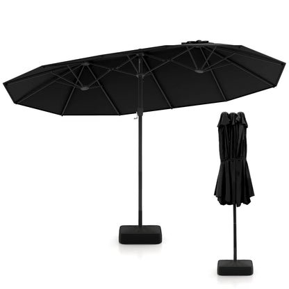 96" Coffee Rectangle Market Patio Umbrellas, Water-Resistant