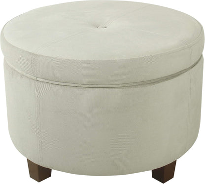 Large Velvet Storage Ottoman - Textured Gray