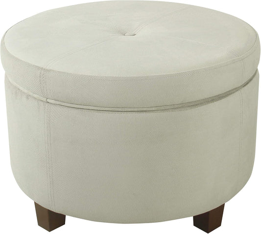 Large Velvet Storage Ottoman - Textured Gray