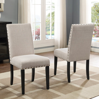 Biony Fabric Dining Chairs with Nailhead Trim, Set of 2, Purple