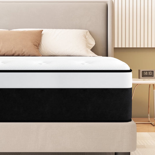Twin Mattress, 14 Inch Hybrid Mattress in a Box,Medium Firm