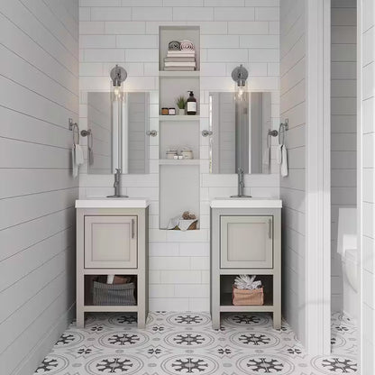 Spa 18.5 In. W X 16.25 In. D X 33.75 In. H Single Sink Bath Vanity in Dove Gray with White Cultured Marble Top