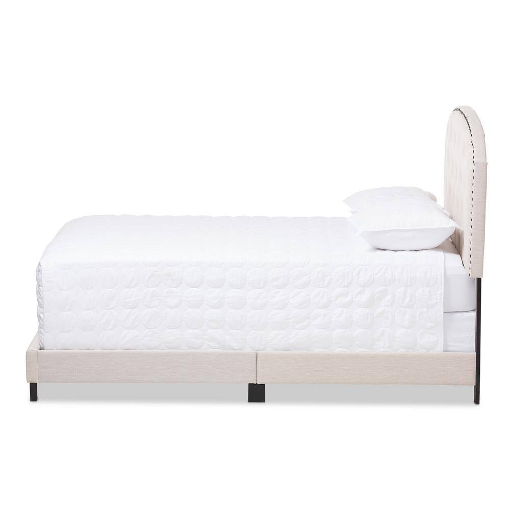 Lexi Beige Fabric Upholstered Full Bed