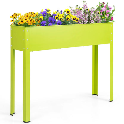 40'' Raised Garden Bed with Legs Metal Elevated Planter Box Drainage Hole Backyard