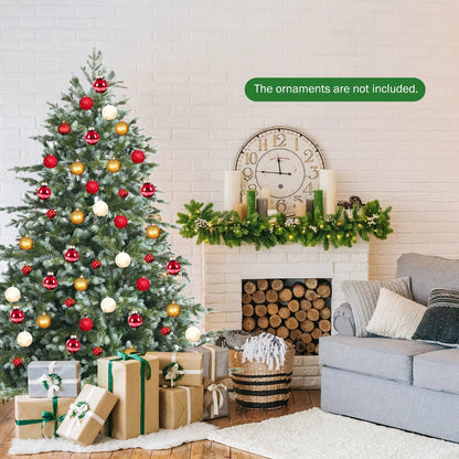 6Ft Artificial Christmas Spruce Hinged Tree W/ 892 Mixed PE & PVC Tips