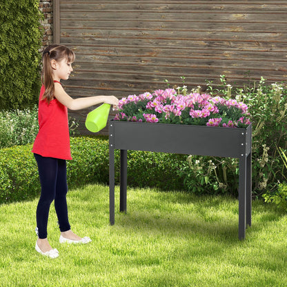 40'' Raised Garden Bed with Legs Metal Elevated Planter Box Drainage Hole Backyard