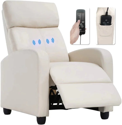 Recliner Chair for Adults Sofa Chair Recliner Massage Recliner Chair Ergonomic Lounge with Remote Control Gaming Recliner Chair Soft Reading Chair Living Room Chair Single Theater Seating Chair, Black
