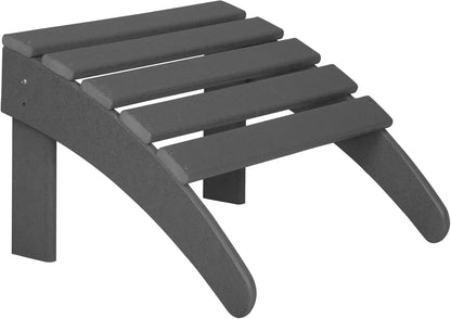 WO Home Furniture Adirondack Chair Outdoor Ottoman Set of 2 PCS Classic Patio Furniture (Gray)