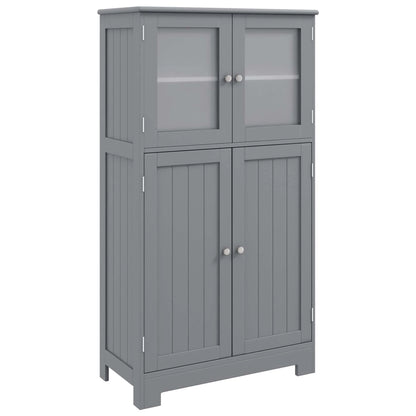 Bathroom Floor Storage Cabinet Kitchen Cupboard W/Doors&Adjustable Shelf Black