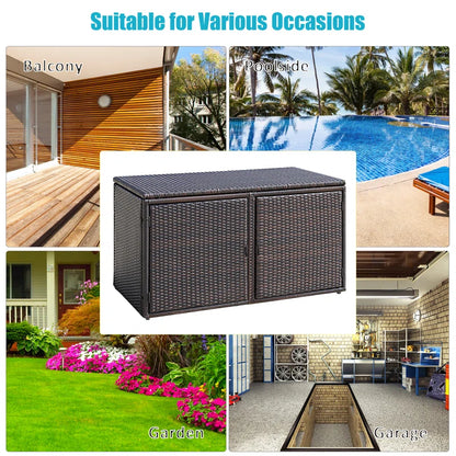 45'' W 88 Gallons Water Resistant Cabinet Deck Box in Brown