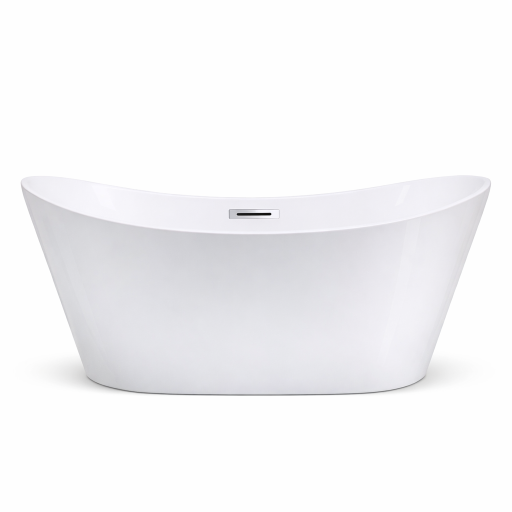 67" Premium Acrylic Freestanding Soaking Bathtub, White