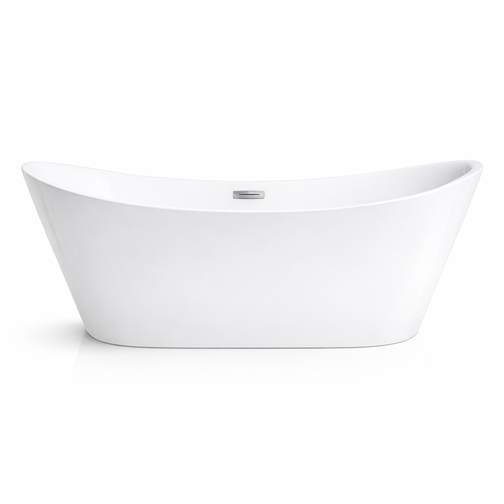 71" Acrylic Freestanding Soaking Bathtub with Chrome Drain