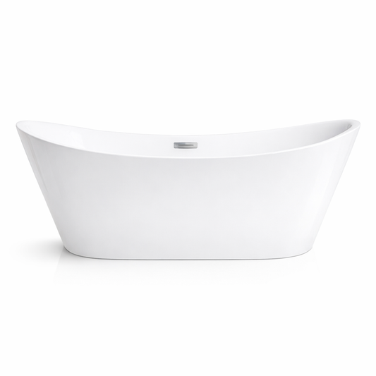 71" Acrylic Freestanding Soaking Bathtub with Chrome Drain