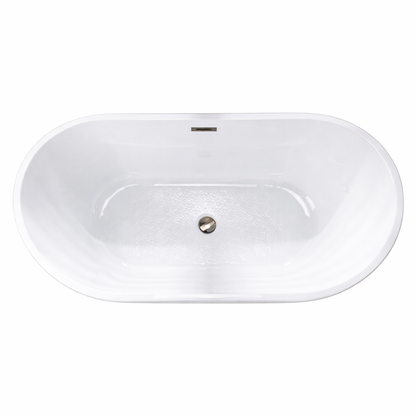 67" Premium Acrylic Freestanding Soaking Bathtub, Black