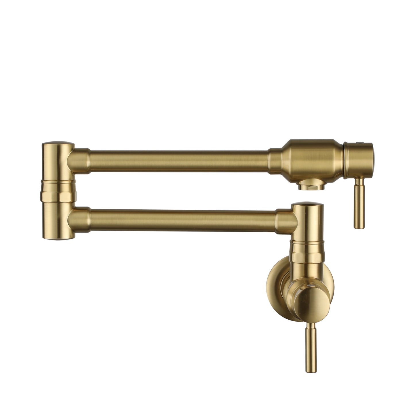CASAINC Wall Mounted Pot Filler Kitchen Faucet with Dual Swing Arms, Gold