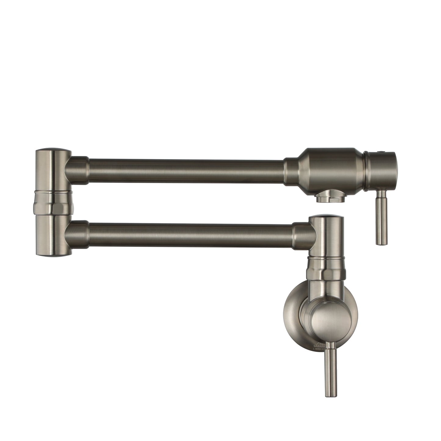 CASAINC Wall Mounted Pot Filler Kitchen Faucet with Dual Swing Arms, Brushed Nickel