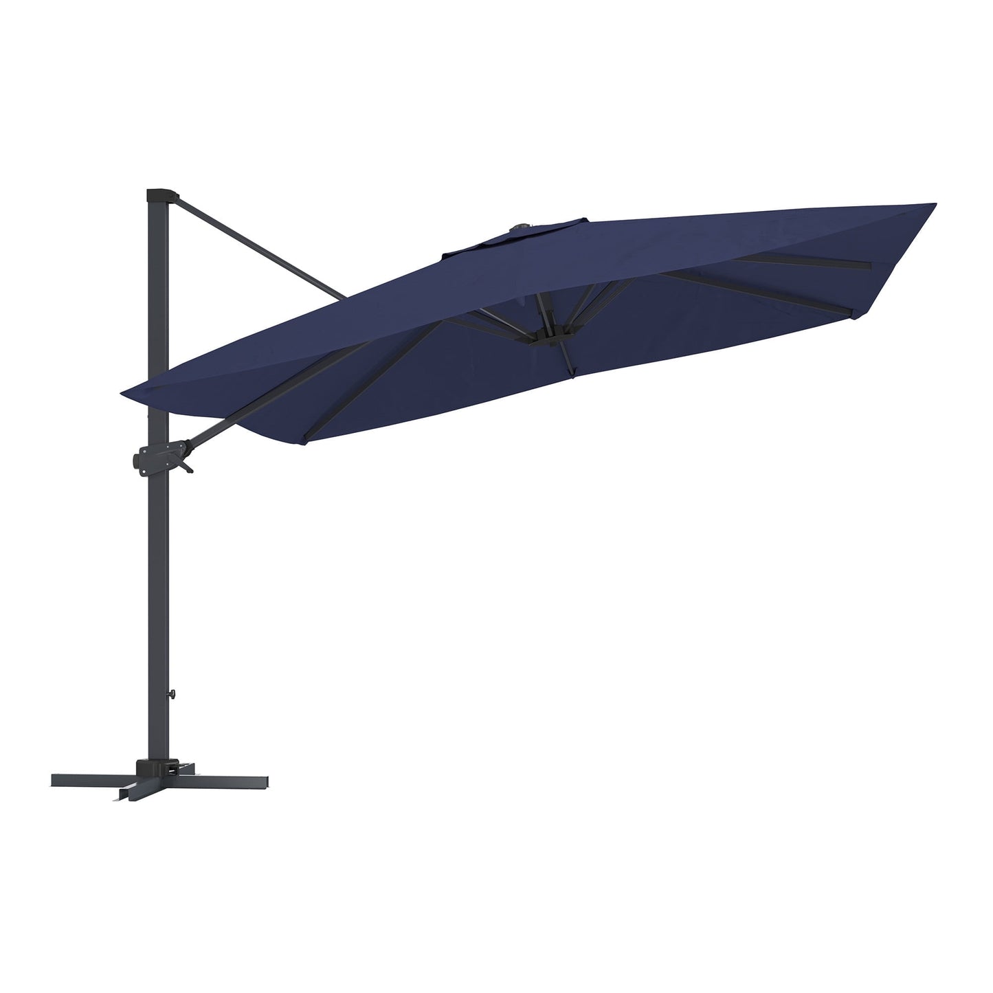 CASAINC 10 ft Square Offset Cantilever Patio Umbrella for Outdoor Shade - No Base Included, Navy Blue