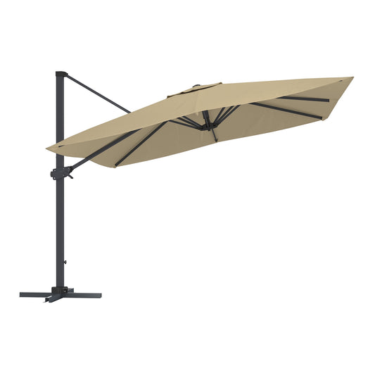 CASAINC 10 ft Square Offset Cantilever Patio Umbrella for Outdoor Shade - No Base Included, Beige
