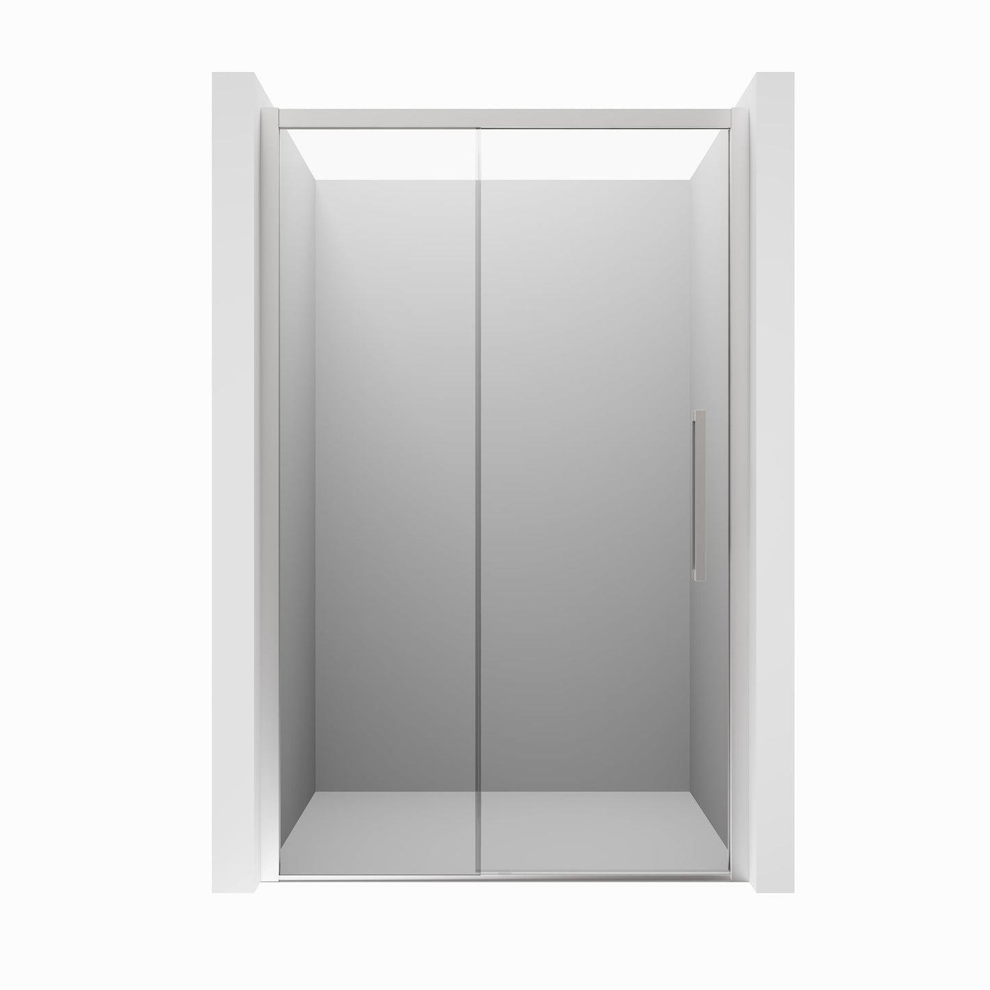 CASAINC 48" x 76" Framed Sliding Shower Door with Soft Close, 8 mm Tempered Glass and Reversible Installation, Brushed Nickel