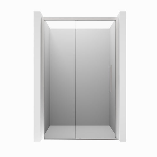 CASAINC 48" x 76" Framed Sliding Shower Door with Soft Close, 8 mm Tempered Glass and Reversible Installation, Brushed Nickel