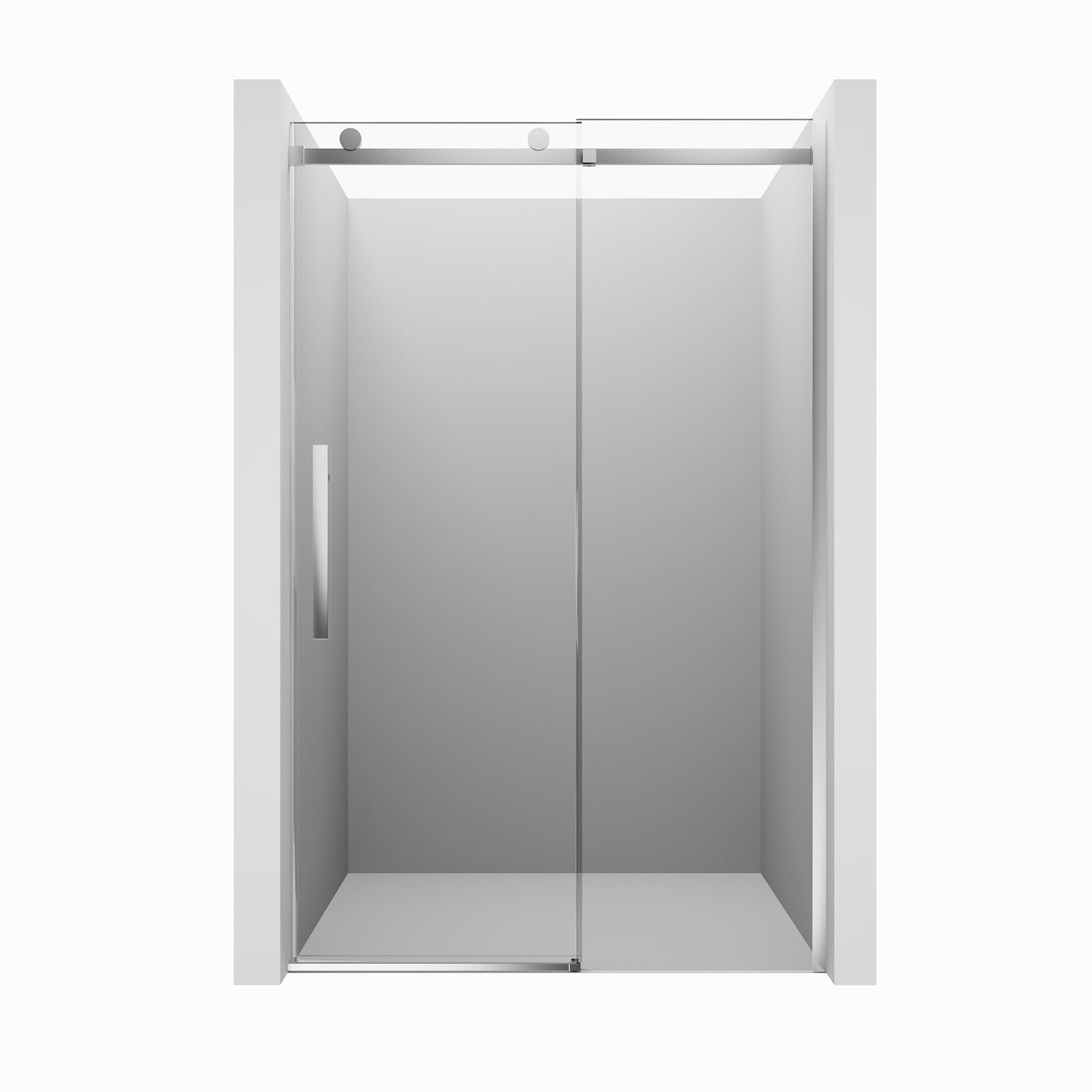 CASAINC 48" x 76" Frameless Sliding Shower Door with Soft Close, 10 mm Clear Tempered Glass, Chrome