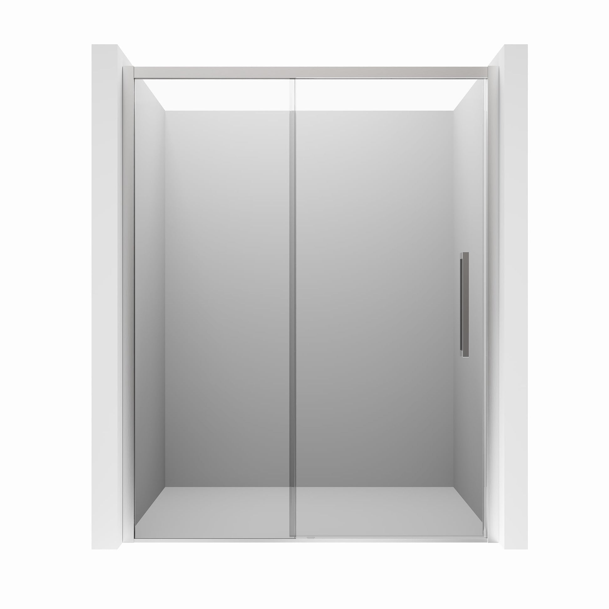 CASAINC 60" x 76" Framed Sliding Shower Door with Soft Close, 8 mm Clear Tempered Glass and Reversible Installation, Brushed Nickel
