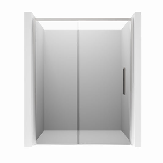 CASAINC 60" x 76" Framed Sliding Shower Door with Soft Close, 8 mm Clear Tempered Glass and Reversible Installation, Brushed Nickel