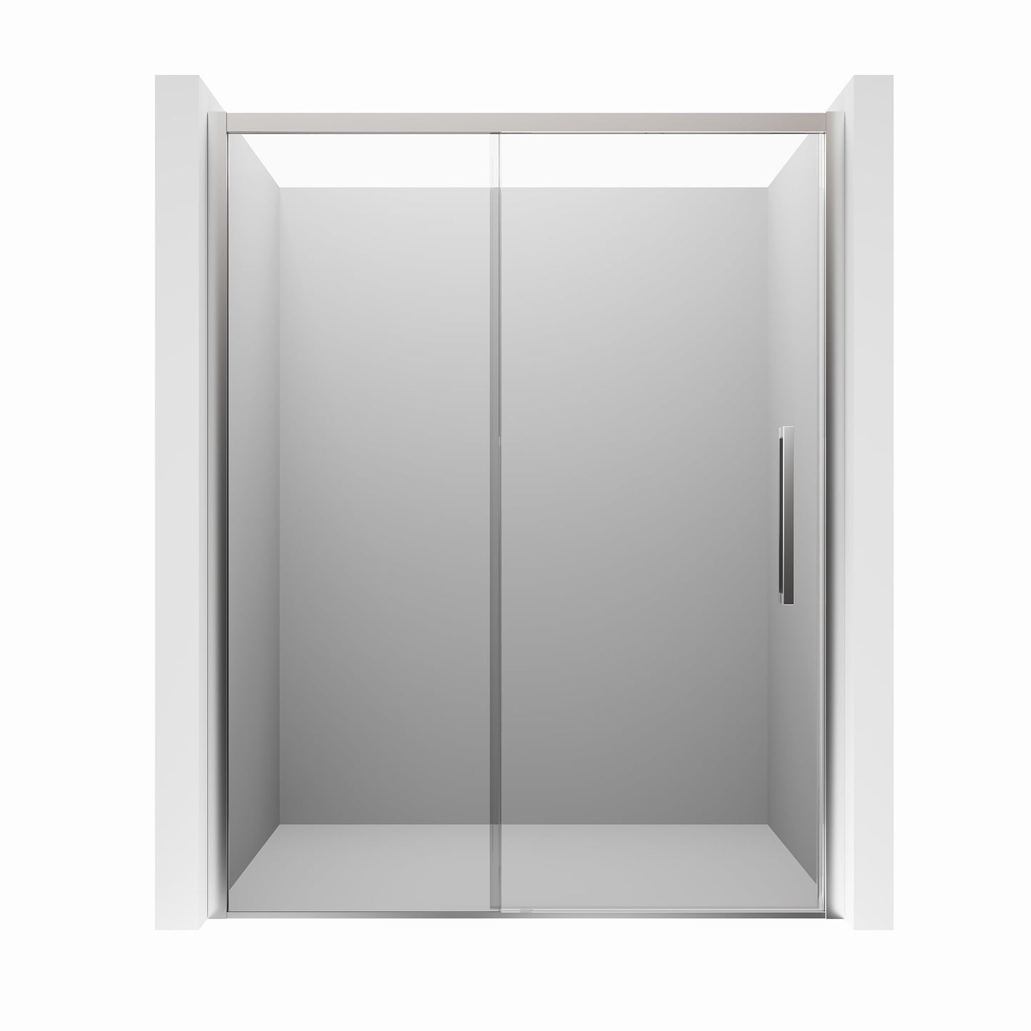 CASAINC 60" x 76" Framed Sliding Shower Door with Soft Close, 8 mm Clear Tempered Glass and Reversible Installation, Chrome