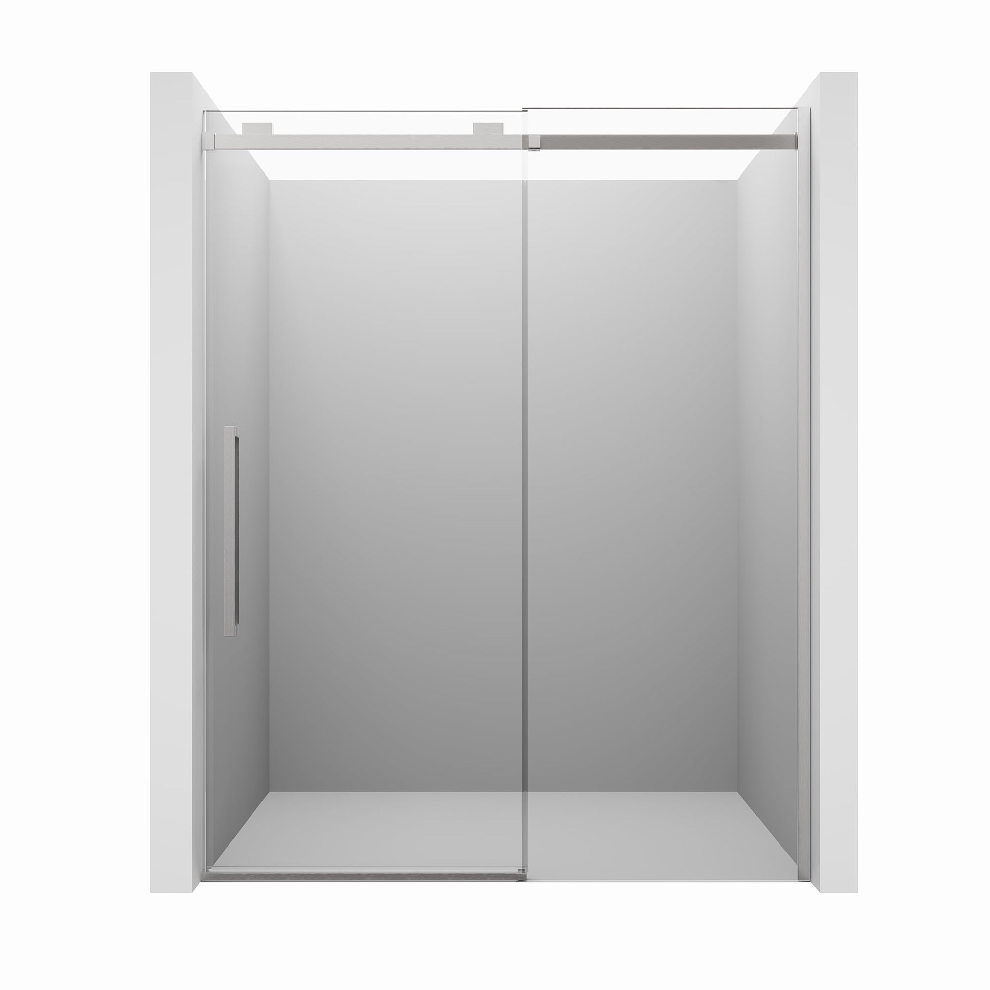 CASAINC 60" x 76" Frameless Sliding Shower Door with Soft Close and 10 mm Tempered Glass, Brushed Nickel