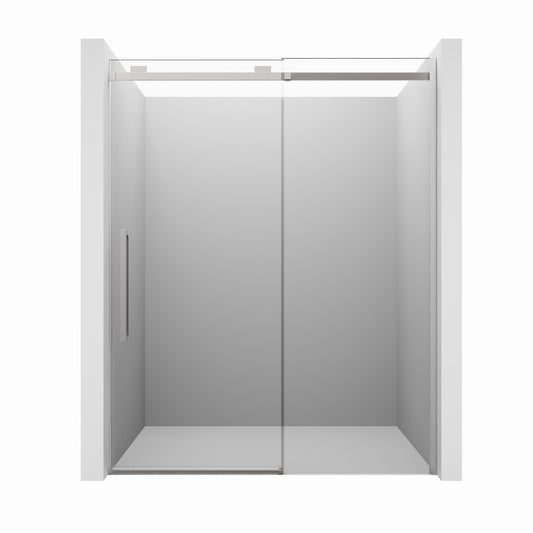CASAINC 60" x 76" Frameless Sliding Shower Door with Soft Close and 10 mm Tempered Glass, Brushed Nickel